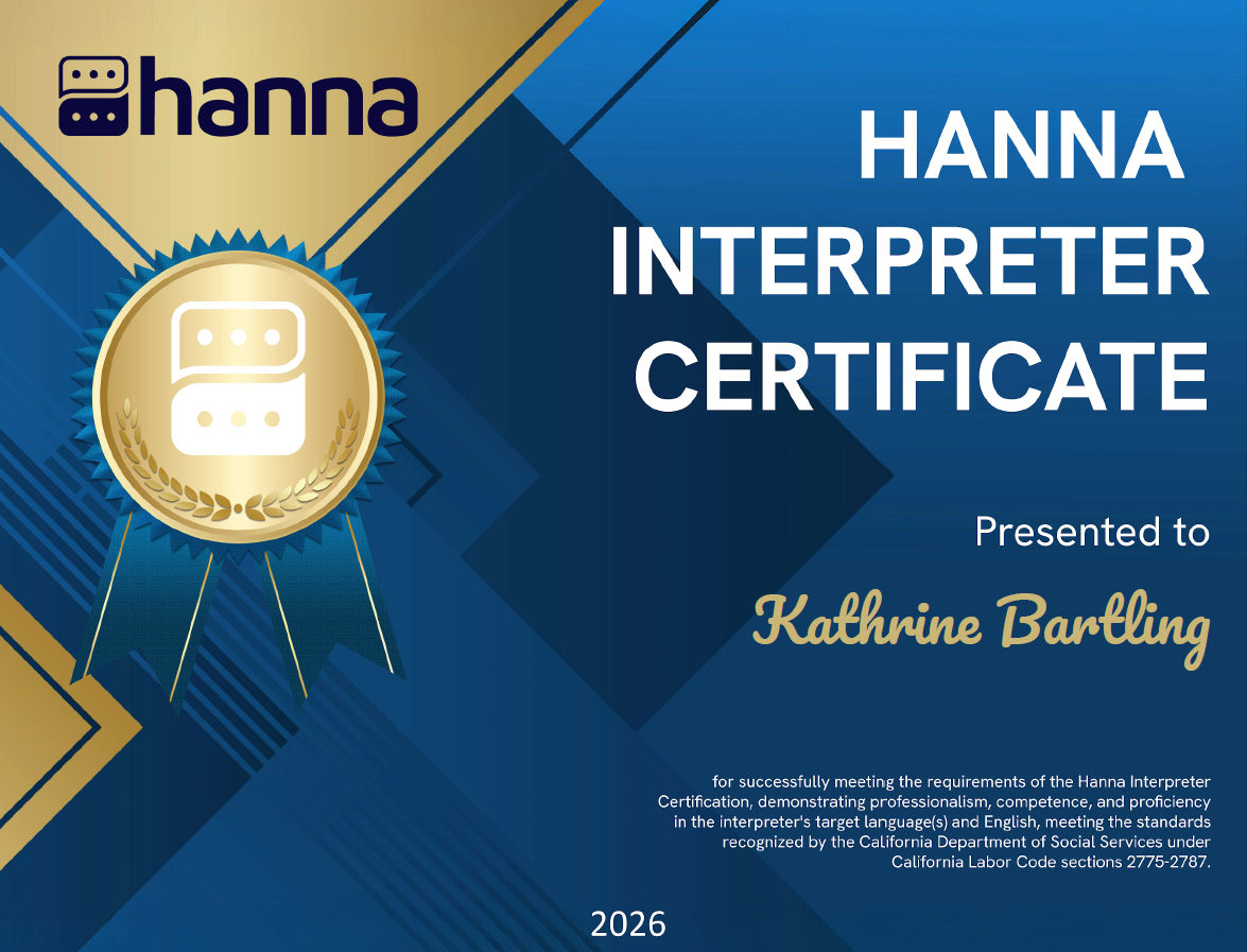 Hanna Certificate